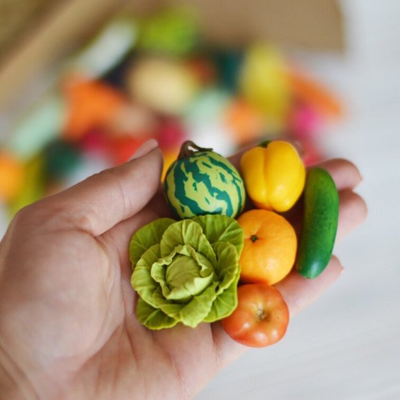 Miniature vegetables and fruits Polymer clay minia - Picture 3 of 10